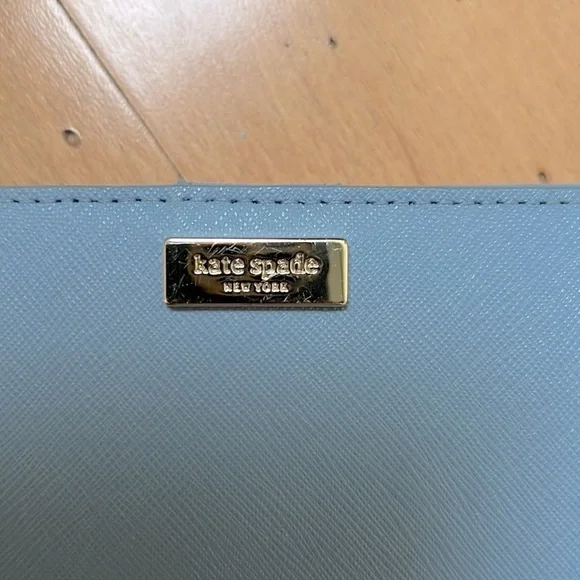 Kate Spade Laurel Way Stacy Saffiano leather Wallet Light Blue - Picture 2 of 10